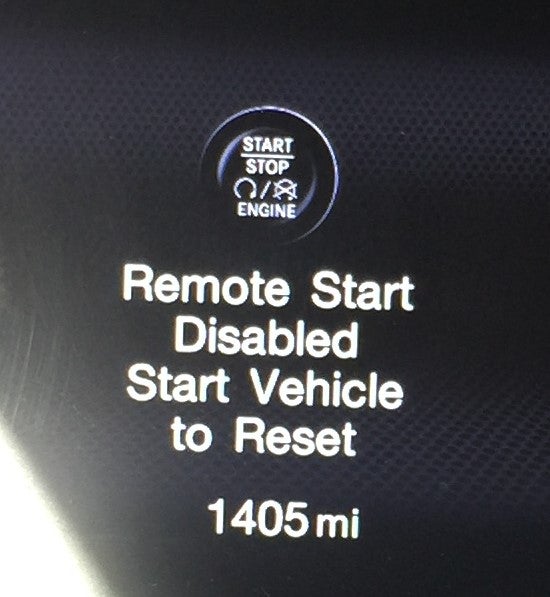 Jeep Remote Start Disabled Start Vehicle to Reset