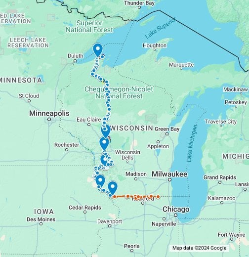 Trans Wisconsin Adventure Trail Jeep Map