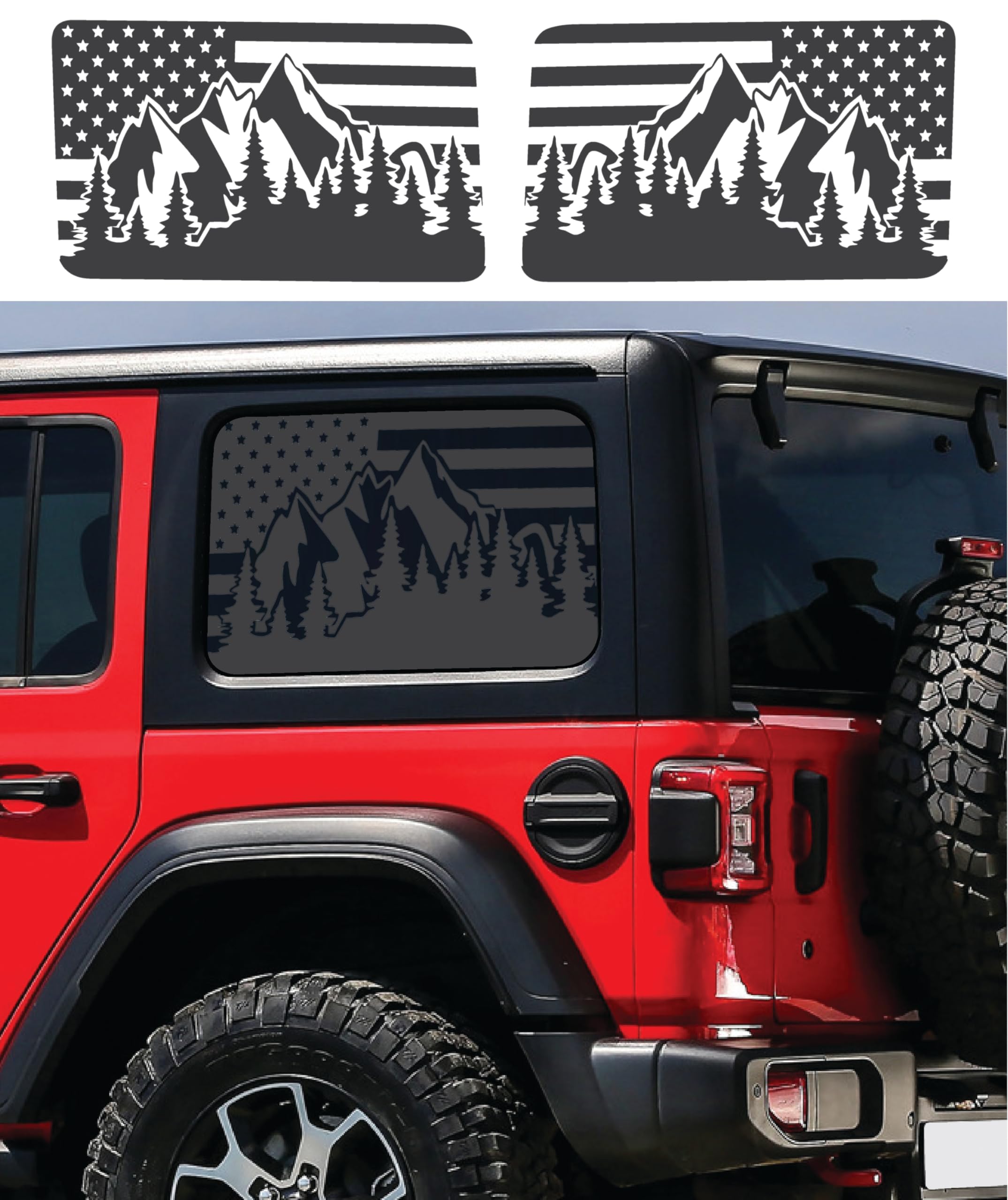 Window Sticker Jeep Wrangler Bigfoot Casing Jeep Decal