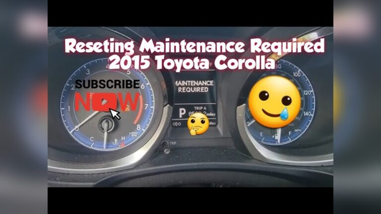 How to Reset 2015 Toyota Corolla Maintenance Light